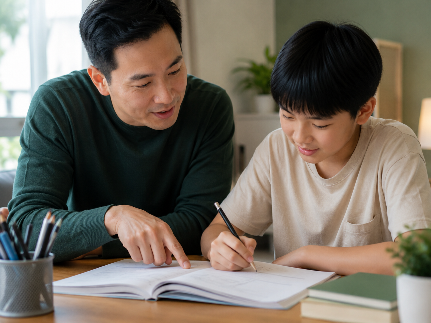 Private tutor giving home tuition to a student in Singapore