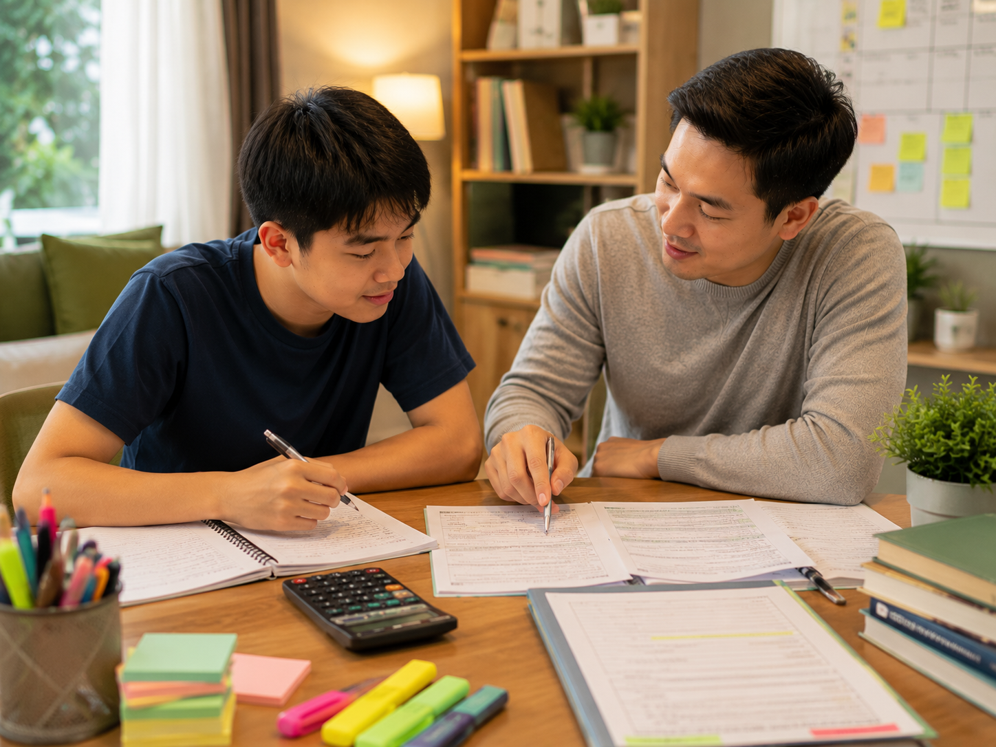 Secondary tutor helping a student with exam preparation in Singapore